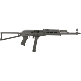 CENTURY ARMS WASR MC10 9MM RIFLE 17.5" BLACK, TRIANGLE STOCK, 1-33RD GLOCK MAG