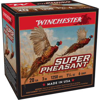 WINCHESTER SUPER X PHEASANT 20 GA 3" #6 HB 1-1/4 OZ 25 RD/BX 10 BX/CS