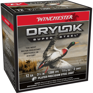 WINCHESTER DRYLOK SUPER STEEL 12 GA 3-1/2" #2 1-9/16 OZ 25 RD/BX 10 BX/CS