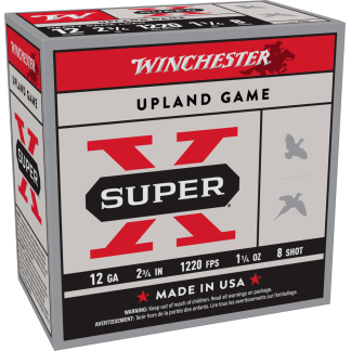 WINCHESTER SUPER X UPLAND 12 GA 2-3/4" #8 1-1/4 OZ 25 RD/BX 10 BX/CS