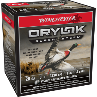 WINCHESTER DRYLOK STEEL 20G 3" 1OZ #3 SHT 25RD BX 250RD CASE