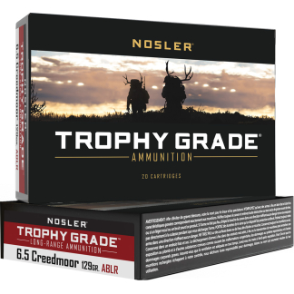 Nosler Trophy Grade Long Range Rifle Ammunition 6.5 Creedmoor 129 gr. ABLR SP 20 rd.