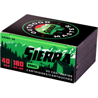 Sierra Outdoor Master Handgun Ammo 40 S&W 180 gr. JHP 20 rd.