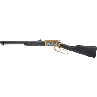Rossi Rio Bravo Theodore Roosevelt Rifle 22 lr 18 in. BLK Stock Engraved PVD Gold 15 rd