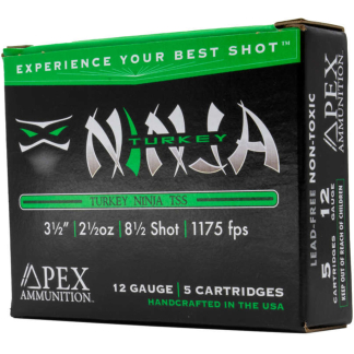 Apex Turkey TSS Ninja Shotgun Ammo 12 ga. 3.5 in. 2-1/2oz #8.5 shot 5rd
