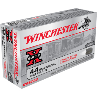 Winchester Super-X Pistol Ammo 44 S&W Spl. 240 gr. Lead Cowboy Action 50 rd.