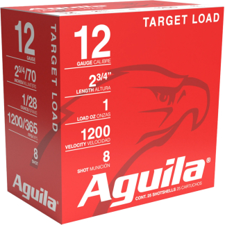 Aguila Target Shotgun Load 12 ga. 2.75 in. 1 oz. 1200 FPS 8 Shot 25 rd.