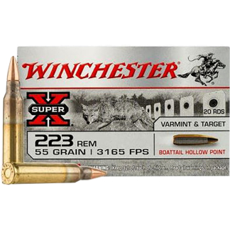 Winchester Super-X Rifle Ammo 223 Rem. 55 gr. BTHP 20 rd.