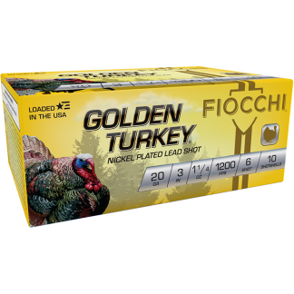 Fiocchi Golden Turkey Shotgun Ammo 20 ga. 3 in. 1 1/4 oz. 6 Shot 10 rd.