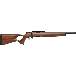 SAVAGE B17 TIMBER THUMBHOLE - 17HMR 18" 10RD BLUED/WOOD