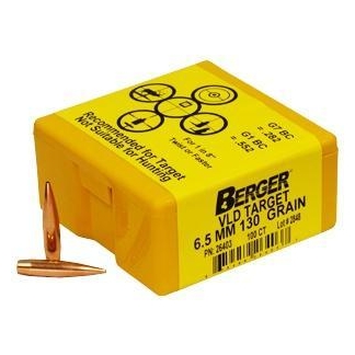 Berger Match Grade Target Bullets 6.5mm .264" 130 gr VLD Target 100/ct
