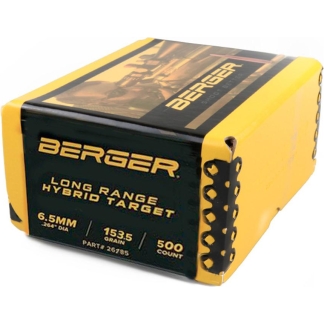 Berger Long Range Hybrid Target Rifle Bullets 6.5mm .264" 153.5gr LR Hybrid Target 500/rd