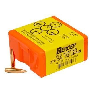 Berger Match Grade Hunting Bullets .270 cal .277" 150 gr VLD Hunter 100/ct