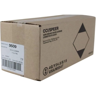 CCI Blazer Aluminum Handgun Ammunition 9mm Luger 115 gr. FMJ 1145 fps 1000/ct Case (20-50/ct Boxes)