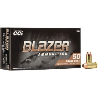 CCI Blazer Brass Handgun Ammunition 10mm Auto 180 gr FMJ 1200 fps 50/ct