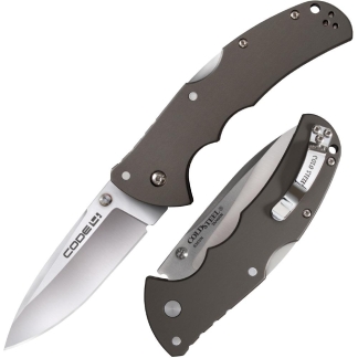 Cold Steel Code-4 Spear Point Lockback Knife Gray - 3-1/2" Blade Satin