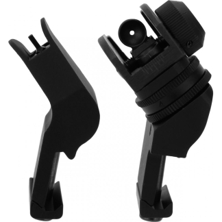 TacFire AR-15 45 Degree Rapid Transition Back Up Sights - Black Aluminum