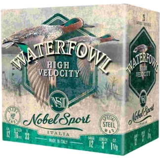 Nobel Sport Steel Waterfowl High Velocity Shotshells 12ga 3" 1-1/8oz 1500 fps #2 25/ct
