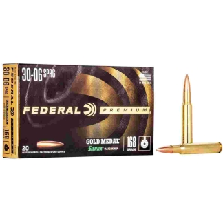 Federal Gold Medal Rifle Ammo 30-06 Sprg. 168 gr. Sierra Matchking BTHP 20 rd.