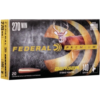 Federal Classic Hunter Berger Hybrid Rifle Ammunition .270 Win 140 gr BTHP 2950 fps 20/ct