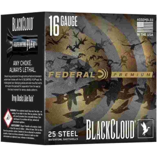 Federal Black Cloud Waterfowl Shotshells 16ga 2-3/4" 7/8oz 1450fps #4 25/ct