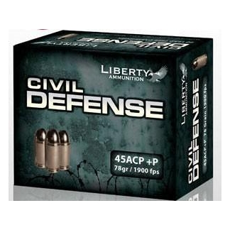 Liberty Civil Defense Handgun Ammunition .45 ACP (+P) 78 gr 1900 fps SCHP 20/ct