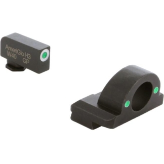 Ameriglo Tritium Ghost Ring Handgun Sight for Glock 42/43/43x/48 Green Rear Green with White Front