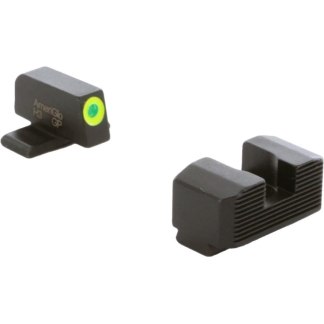 Ameriglo Green Tritium LumiGreen Outline Front Black Serrated Rear Hellcat OSP