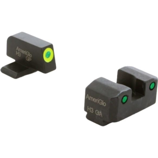 Ameriglo Trooper Tritium Handgun Sight Set for Springfield XD Green Rear Green with Lumigreen Front