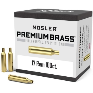 Nosler Unprimed Brass Rifle Cartridge Cases .17 Rem 100/ct