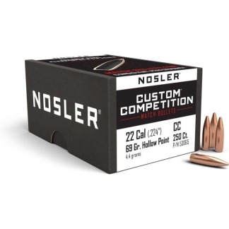 Nosler Custom Competition Rifle Bullets .22 cal .224" 69 gr HPBT 250/ct