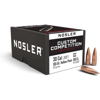 Nosler Custom Competition Rifle Bullets .30 cal .308" 155 gr HPBT 100/ct