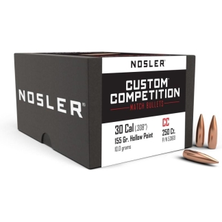 Nosler Custom Competition Rifle Bullets .30 cal .308" 155 gr HPBT 250/ct