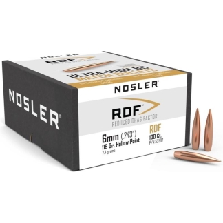 Nosler RDF Rifle Bullets 6mm .243" 115 gr HPBT 100/ct