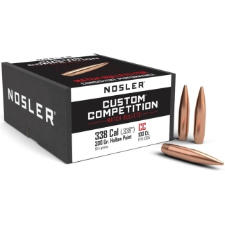 Nosler Custom Competition Rifle Bullets .338 cal .338" 300 gr HPBT 100/ct