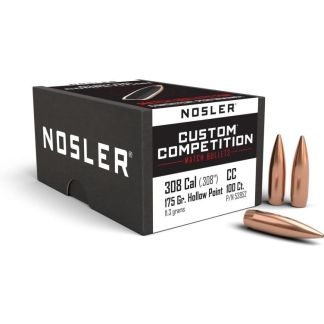 Nosler Custom Competition Rifle Bullets .30 cal .308" 175 gr HPBT 100/ct