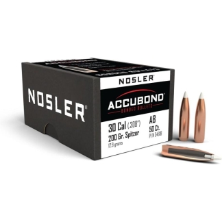 Nosler AccuBond Bullets .30 Cal. 200 gr. Spitzer Point 50 pk.