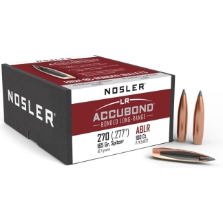 Nosler AccuBond Long Range Bullets .270 Cal. 165gr. Spitzer Point 100 pk.