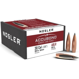 Nosler AccuBond Long Range Bullets .30 Cal. 168 gr. Spitzer Point 100 pk.