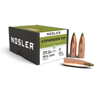 Nosler E-Tip Lead Free Rifle Bullets .375 Cal .375" 260 gr SPTZ ETIP 50/ct