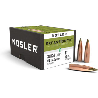 Nosler Expansion Tip Bullet 30 Cal. 168 gr. Spitzer Point 50 pk.