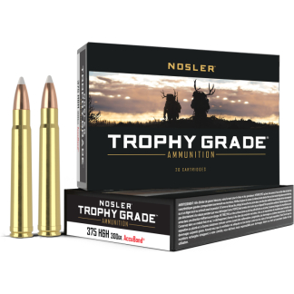 Nosler Accubond Trophy Grade Rifle Ammunition .375 H&H Mag 300 gr PT 2400 fps 20/ct