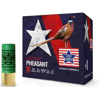 PPU Stars & Stripes Pheasant Load Shotshells 12ga 2-3/4'' 1-1/4oz 1300 fps #4 25/ct
