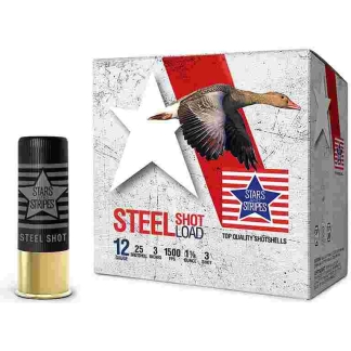 PPU Stars & Stripes Steel Shotshell 12ga 3'' 1-1/8 oz 1500 fps #3 25/ct