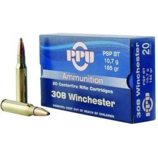 PPU Rifle Ammunition .308 Win 165 gr PSPBT 2675 fps 20/ct