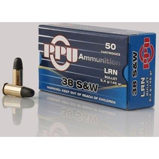 PPU Handgun Ammunition .38 S&W 145 gr LRN 689 fps 50/ct