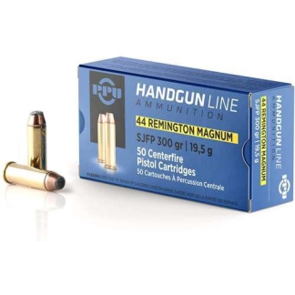 PPU Handgun Ammunition .44 Mag  300gr SJFP 1279 fps 50/ct