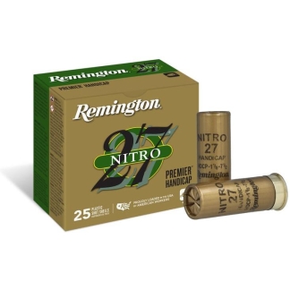 REMINGTON PREMIER NITRO 27 TARGET 12 ga 2 3/4" HDCP 1 1/8 oz #7.5 1235 fps 25/ct