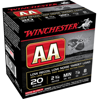Winchester AA Low Recoil Load 20 ga. 2.75 in. 7/8 oz. 8 Shot 25 rd.
