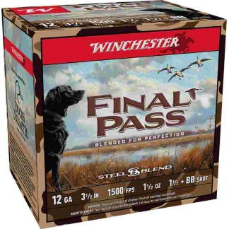 Winchester Final Pass Shotgun Ammo 12 ga. 3.5 in. 1 1/2 oz. BB & 1.5 Blend 25 rd.